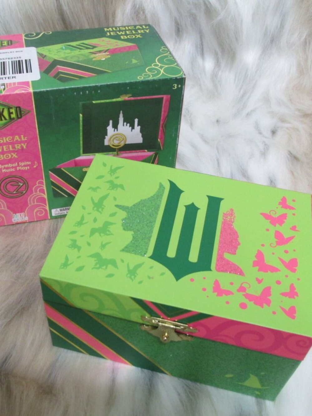 P3105-NIB Hot Topics Wicked Musical Jewelry Box w/ Spinning OZ symbol